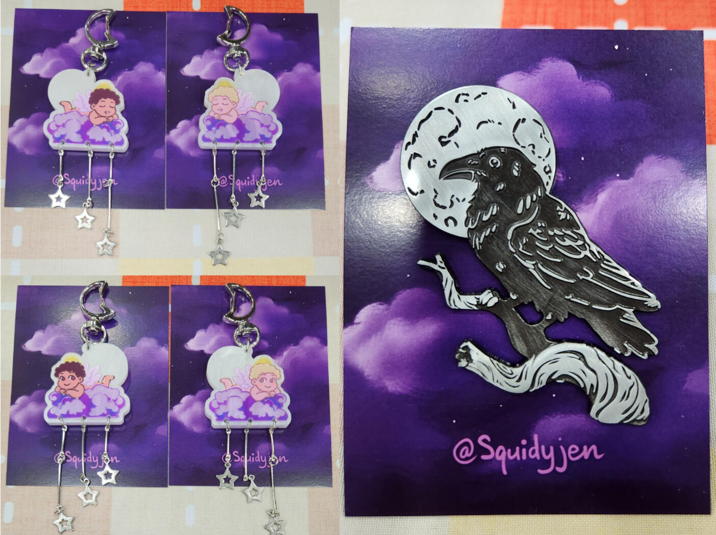 Sleepy Cherubs and Raven (original)