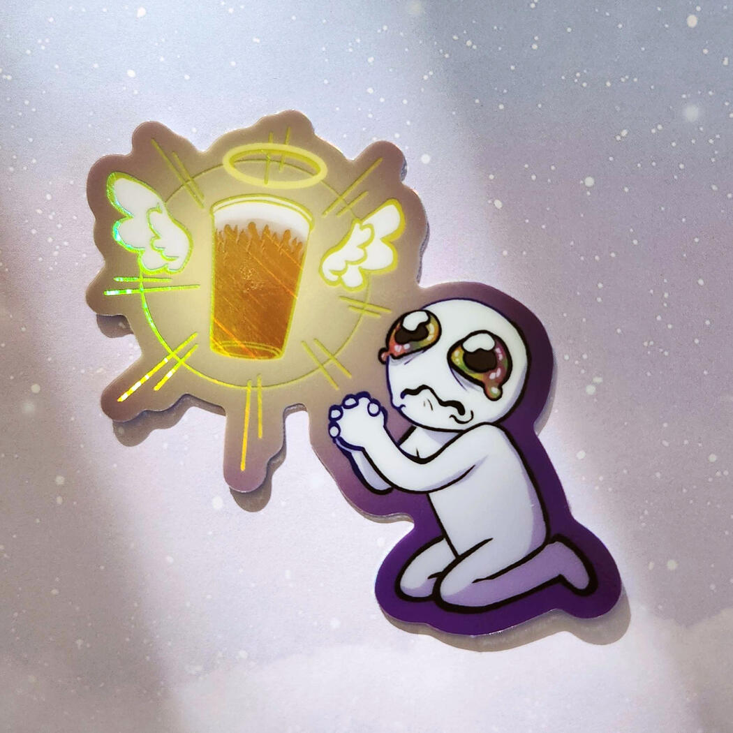 Pray for Coffee sticker (original)